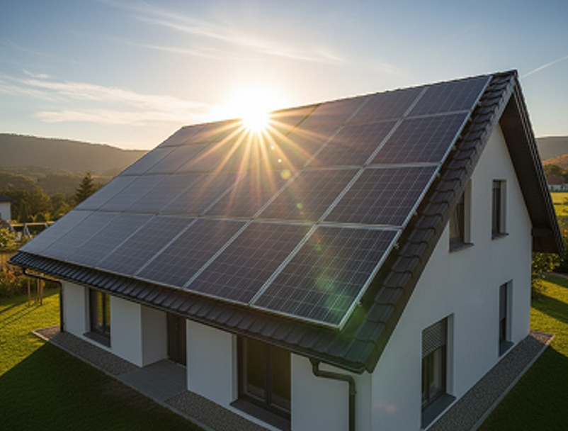 Panneaux solaires avancés sur une toiture